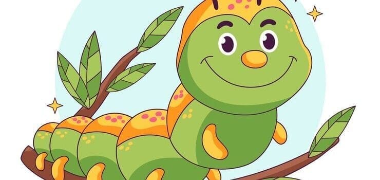 Tko je brucoš hand drawn caterpillar cartoon illustration 52683 114131